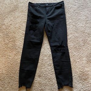 Black Destroyed American Eagle Jeans SZ 16